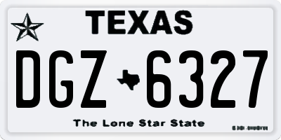 TX license plate DGZ6327
