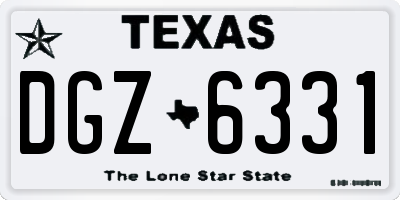 TX license plate DGZ6331
