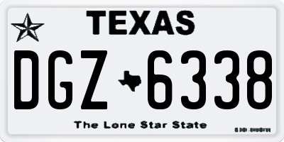 TX license plate DGZ6338