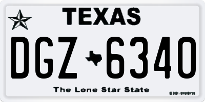 TX license plate DGZ6340