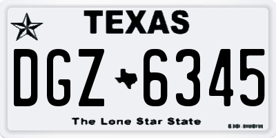 TX license plate DGZ6345