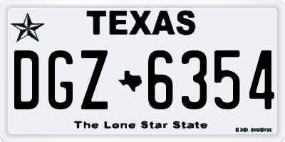 TX license plate DGZ6354