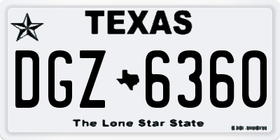 TX license plate DGZ6360