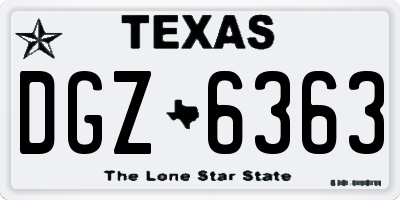 TX license plate DGZ6363