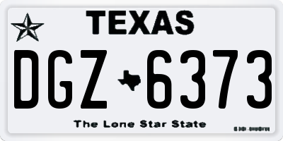 TX license plate DGZ6373