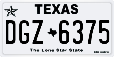 TX license plate DGZ6375