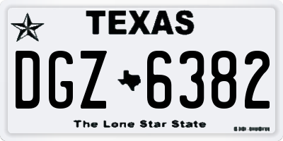TX license plate DGZ6382