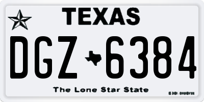 TX license plate DGZ6384