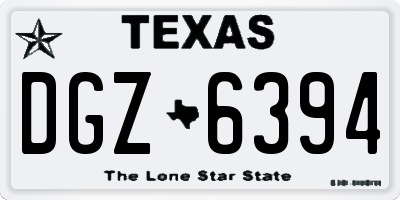 TX license plate DGZ6394