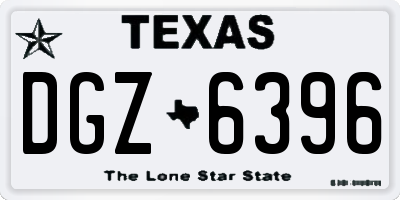 TX license plate DGZ6396