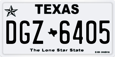 TX license plate DGZ6405