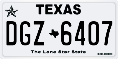 TX license plate DGZ6407