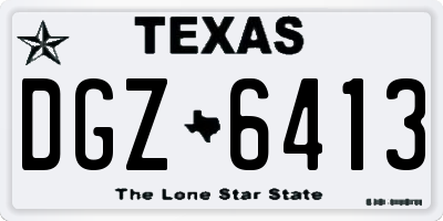 TX license plate DGZ6413