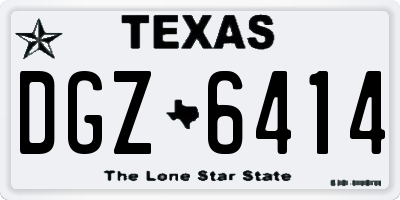 TX license plate DGZ6414