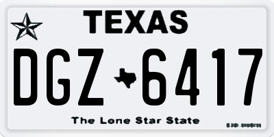 TX license plate DGZ6417