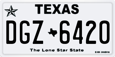 TX license plate DGZ6420