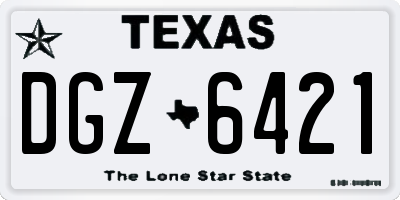 TX license plate DGZ6421