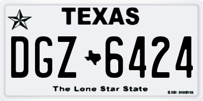 TX license plate DGZ6424