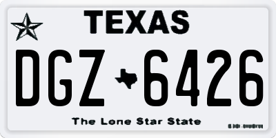 TX license plate DGZ6426