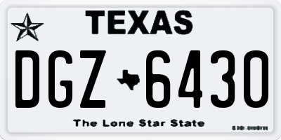 TX license plate DGZ6430