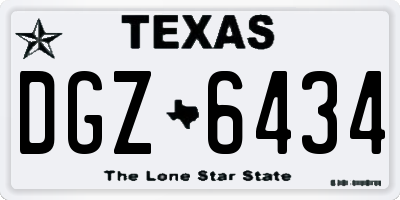 TX license plate DGZ6434