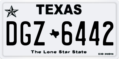 TX license plate DGZ6442