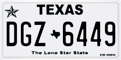 TX license plate DGZ6449