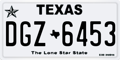 TX license plate DGZ6453