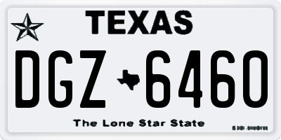 TX license plate DGZ6460