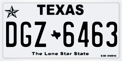 TX license plate DGZ6463