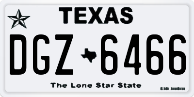 TX license plate DGZ6466
