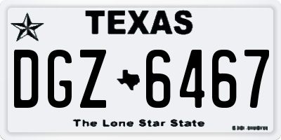 TX license plate DGZ6467