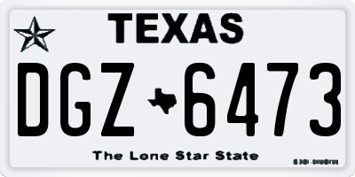 TX license plate DGZ6473