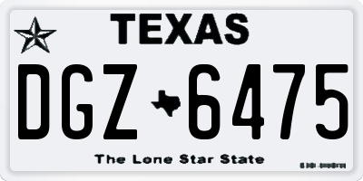 TX license plate DGZ6475