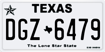 TX license plate DGZ6479