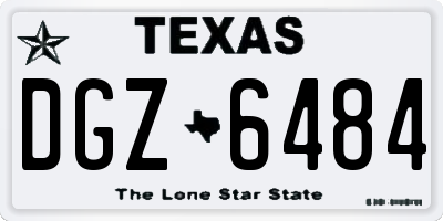 TX license plate DGZ6484