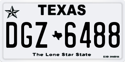 TX license plate DGZ6488
