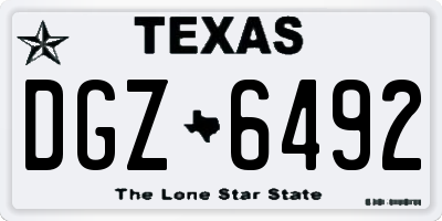 TX license plate DGZ6492