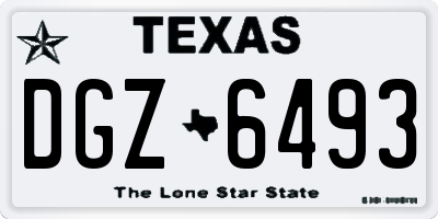 TX license plate DGZ6493