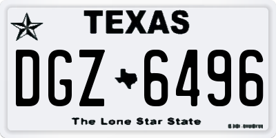 TX license plate DGZ6496