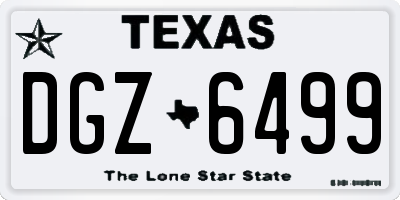 TX license plate DGZ6499
