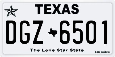 TX license plate DGZ6501