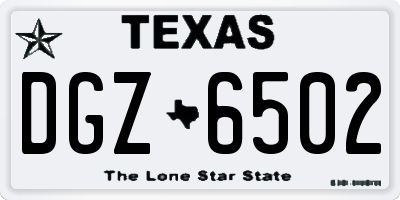 TX license plate DGZ6502