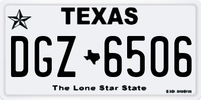 TX license plate DGZ6506