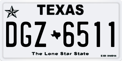 TX license plate DGZ6511