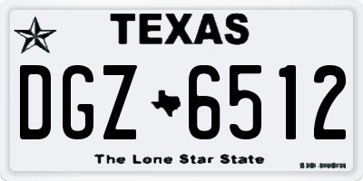 TX license plate DGZ6512