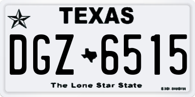 TX license plate DGZ6515