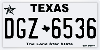TX license plate DGZ6536