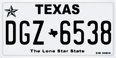 TX license plate DGZ6538