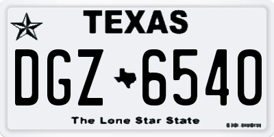 TX license plate DGZ6540